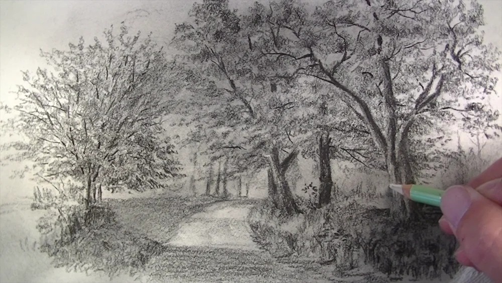 How To Draw Landscapes With A Pencil, Easy Charcoal Landscapes