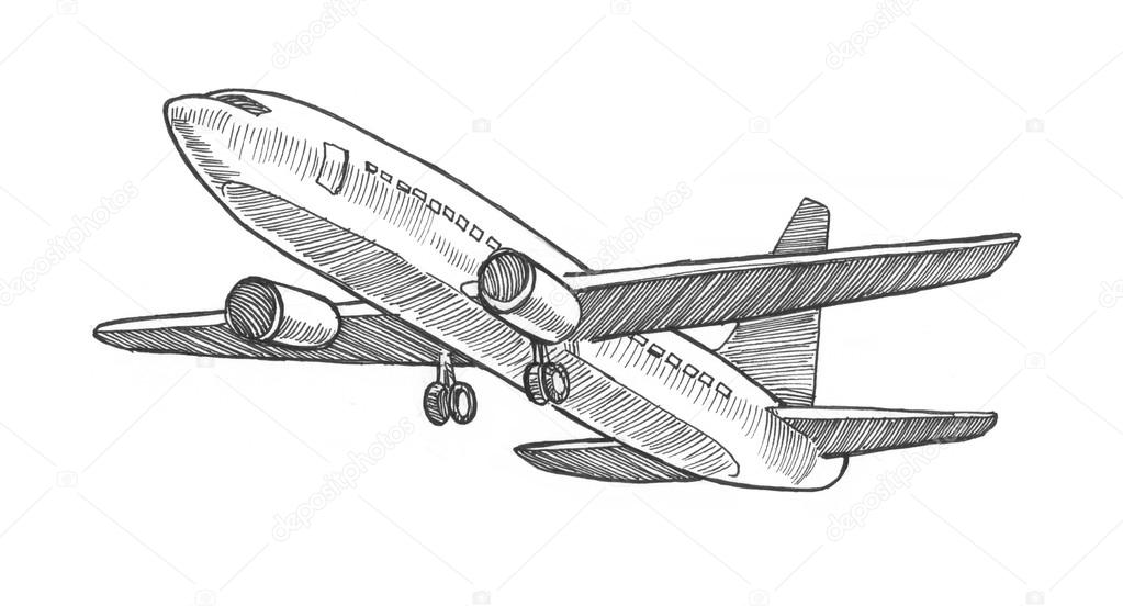 airplane-drawing-passenger-plane-4 How to draw an airplane (Quick tutorials you can try)