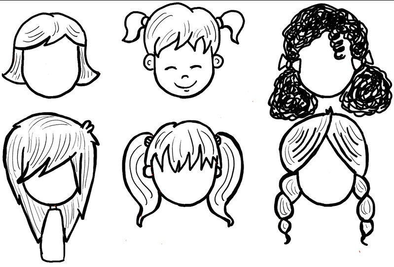 How to Draw Girls Hair Styles for Cartoon Characters Drawing Tutorial.