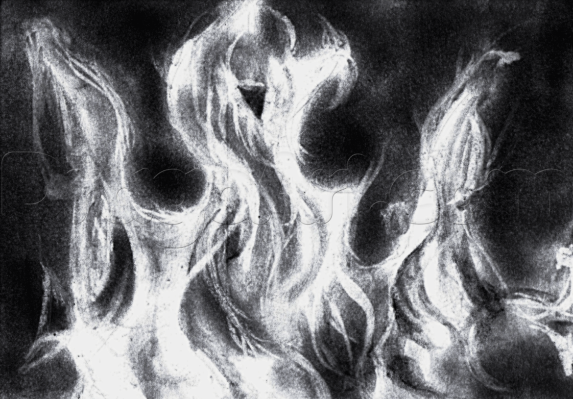 drawing of fire and smoke