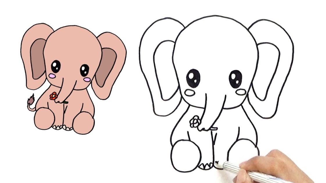 How to draw an elephant (Photo and video tutorials)