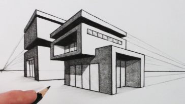 How to draw buildings like an architect in 2-point or 3-point perspective
