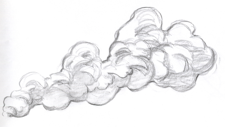 drawing of fire and smoke