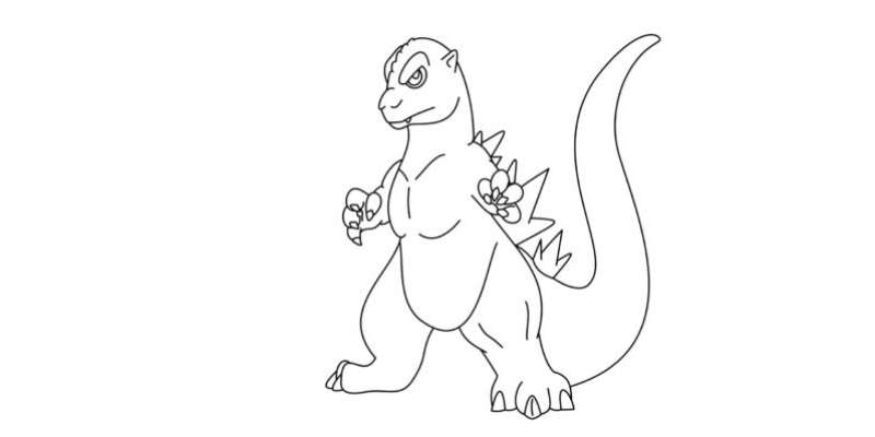 how to draw godzilla