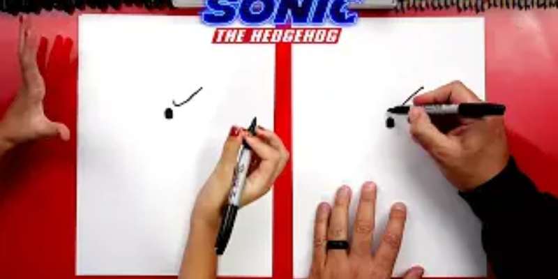 how to draw sonic