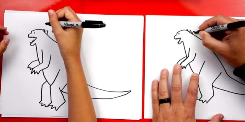 how to draw godzilla