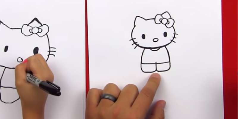 how to draw hello kitty