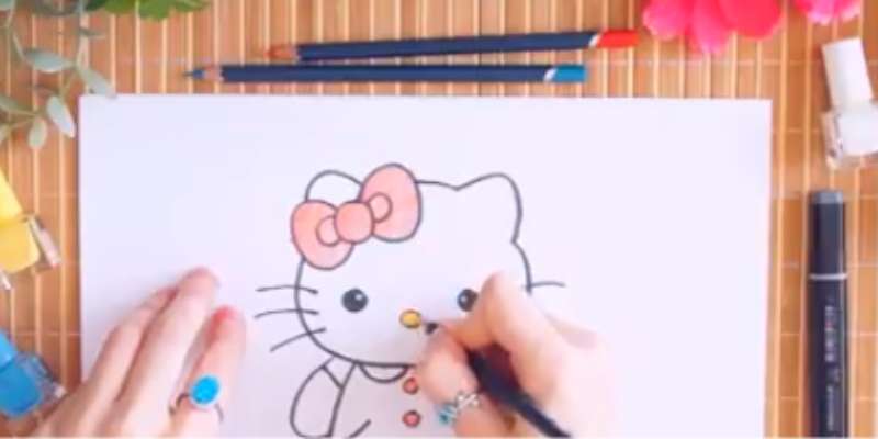 how to draw hello kitty