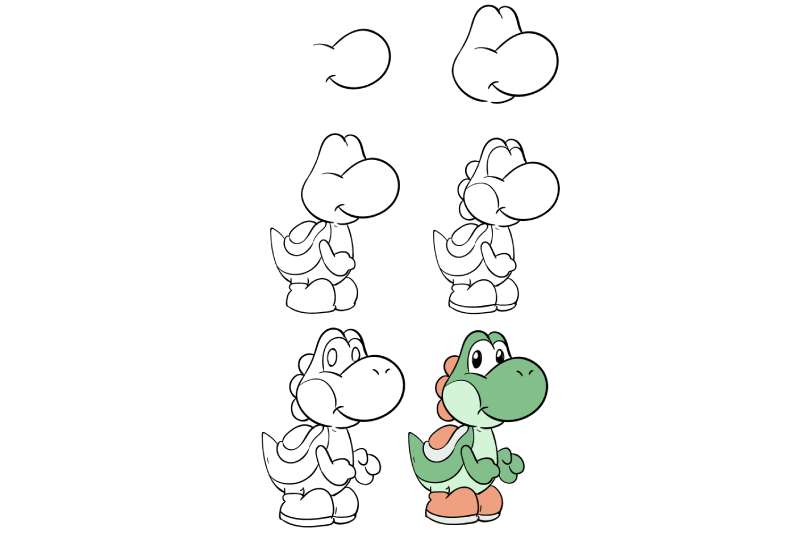 How-To-Draw-Yoshi-%E2%80%93-A-Step-By-Step-Guide-1 How To Draw Yoshi: 24 Easy To Follow Tutorials