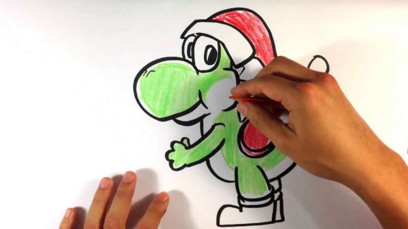 How-To-Draw-Yoshi-Christmas-Drawings-1 How To Draw Yoshi: 24 Easy To Follow Tutorials