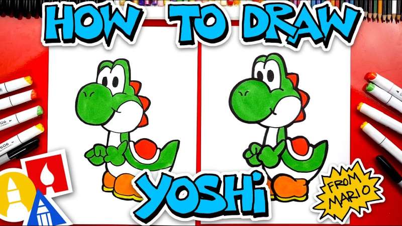 How-To-Draw-Yoshi-From-Mario-%E2%80%93-Video-Tutorial-1 How To Draw Yoshi: 24 Easy To Follow Tutorials