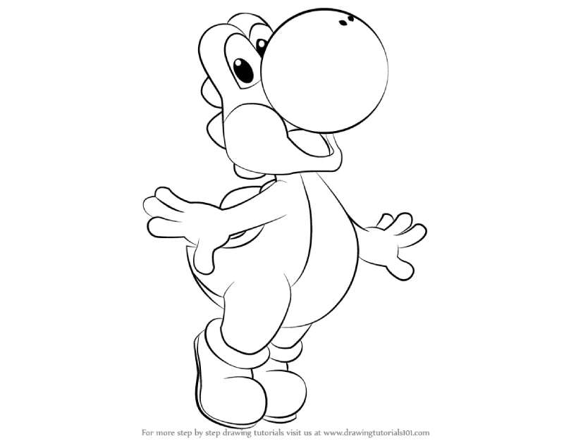 How-To-Draw-Yoshi-From-Super-Mario-1 How To Draw Yoshi: 24 Easy To Follow Tutorials