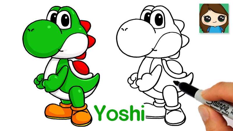 How-To-Draw-Yoshi-From-Super-Mario-Bros-%E2%80%93-Youtube-Tutorial-1 How To Draw Yoshi: 24 Easy To Follow Tutorials