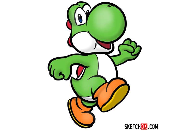 How-To-Draw-Yoshi-From-Super-Mario-Games-1 How To Draw Yoshi: 24 Easy To Follow Tutorials