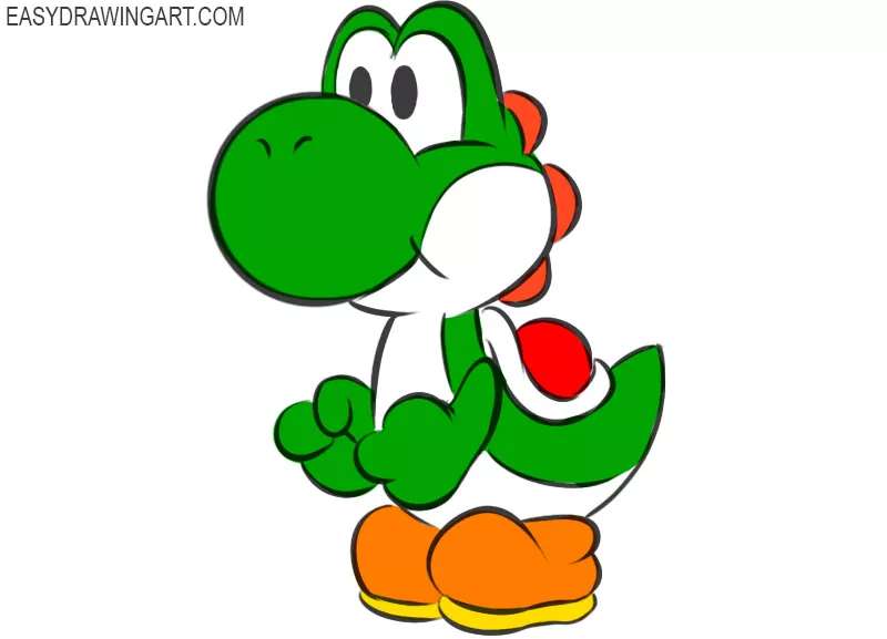 How-To-Draw-Yoshi-In-12-Steps-1 How To Draw Yoshi: 24 Easy To Follow Tutorials