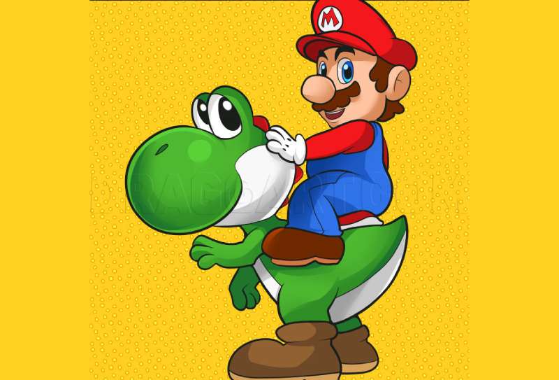 How-To-Draw-Yoshi-With-Mario-1 How To Draw Yoshi: 24 Easy To Follow Tutorials