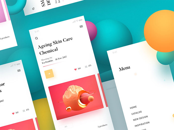 space Mobile Menu Design: User Interface Examples