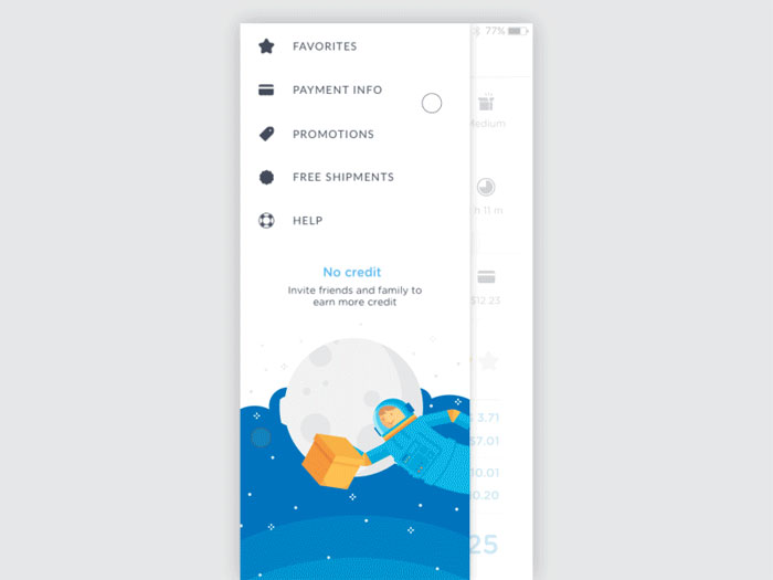 swifty_menu Mobile Menu Design User Interface Examples (33 App Menus)