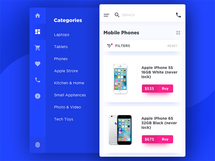 ecommerce_thumb 37 Mobile App Navigation Examples