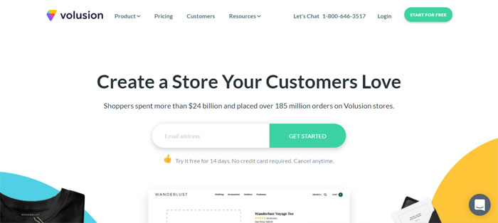 Volusion Best ecommerce software to build an online shop