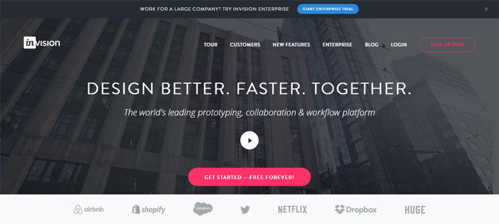 InVision How to make a startup website
