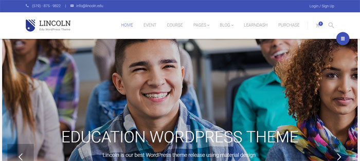 Lincoln WordPress Themes for Schools, Colleges, Kindergartens and more