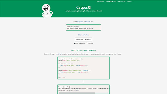 casperjs.org_ JavaScript Testing Frameworks: The Best to Test JS Code