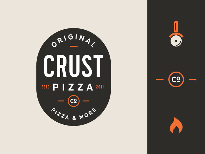yiwenlu-dribbble-crust-pizz 24 Restaurant Logos To Use As Inspiration