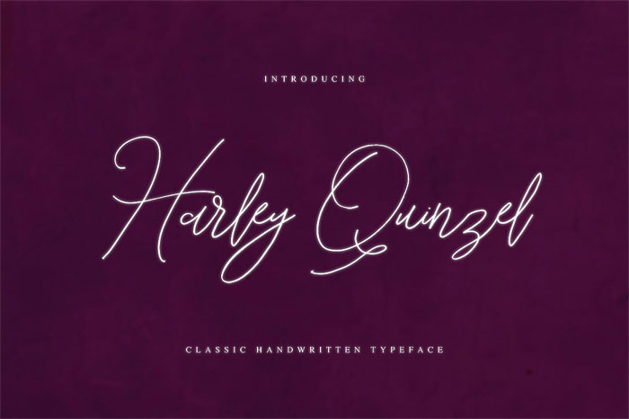 Harley-Quinzel Cool Signature Font Examples (Pick The Best Autograph Font)