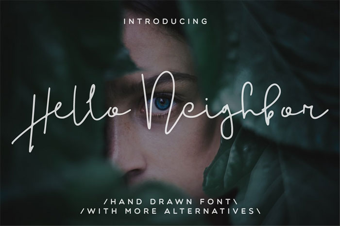 Hello-Neighbor-Script Cool Signature Font Examples (Pick The Best Autograph Font)