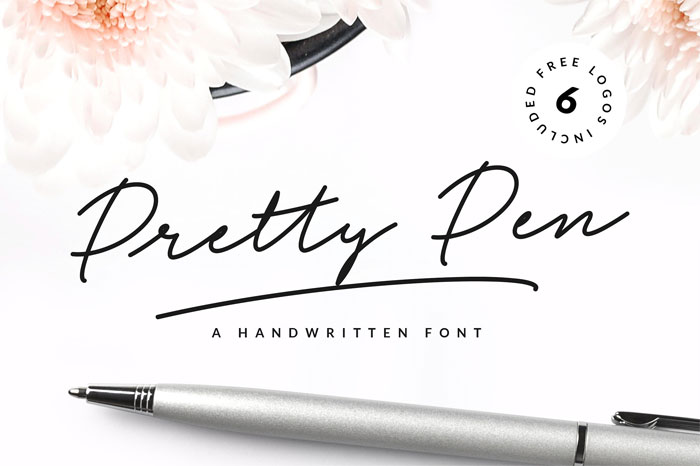 Pretty-Pen-Handwritten-Font Cool Signature Font Examples (Pick The Best Autograph Font)