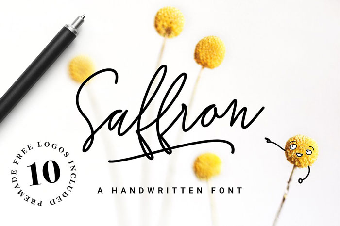 Saffron-Handwritten-Font Cool Signature Font Examples (Pick The Best Autograph Font)