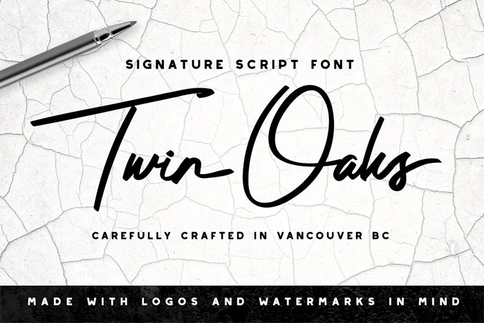 Twin-Oaks-Signature-Script Cool Signature Font Examples (Pick The Best Autograph Font)
