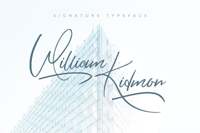 William-Kidmon Cool Signature Font Examples (Pick The Best Autograph Font)