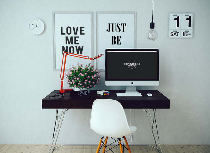 iMac-mockup-with-frame 39 Free poster mockup examples to download in PSD format