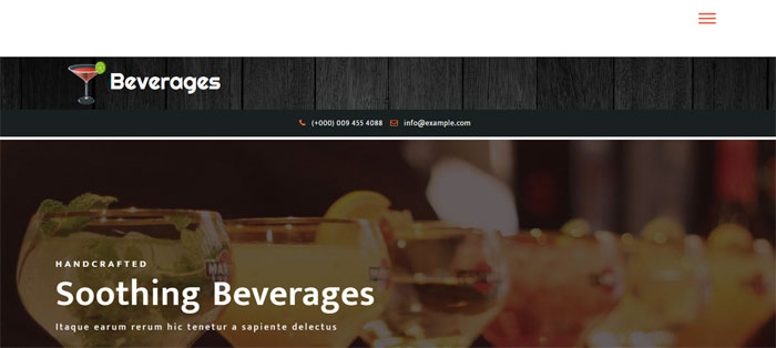 Beverages-Restaurant-Catego Free HTML templates for Portfolios, Real Estate, Business websites and more