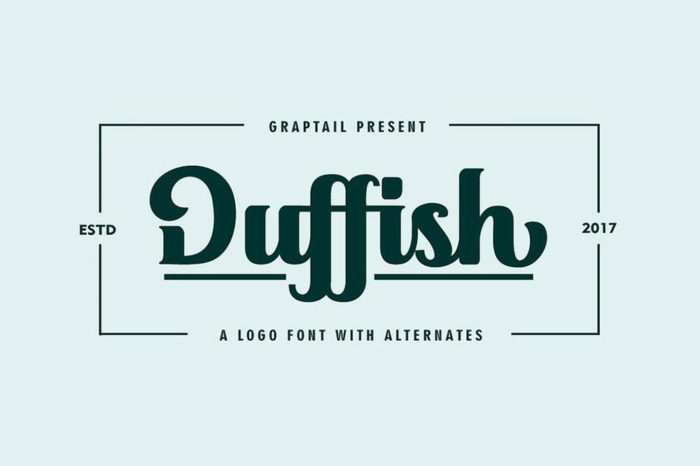 Duffish-–-Logo-Font-700x466 The best 72 free fonts for logos to create modern and creative designs