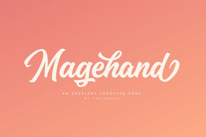 Magehand-–-Logo-Font-700x466 The best 72 free fonts for logos to create modern and creative designs
