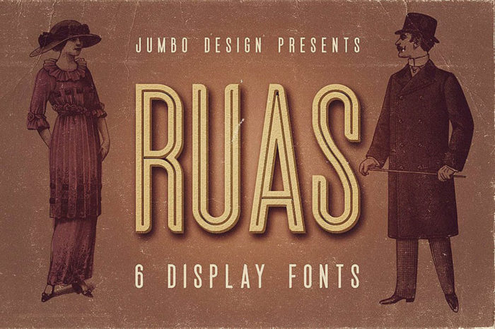 Ruas-–-Vintage-Style-Font-700x466 The best 72 free fonts for logos to create modern and creative designs