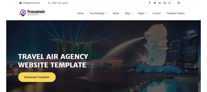 Travelair-Agency-HTML-Websi Free HTML templates for Portfolios, Real Estate, Business websites and more