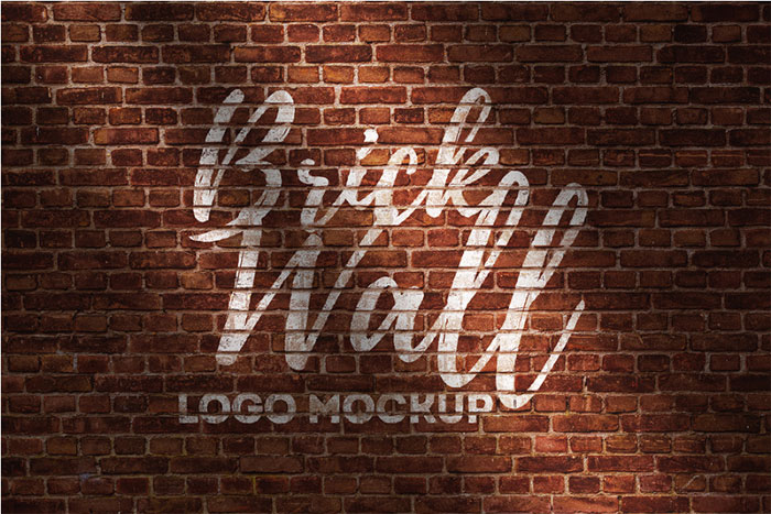 Brick-Wall-Logo-Mockup Logo mockup templates to download and use to present your logos