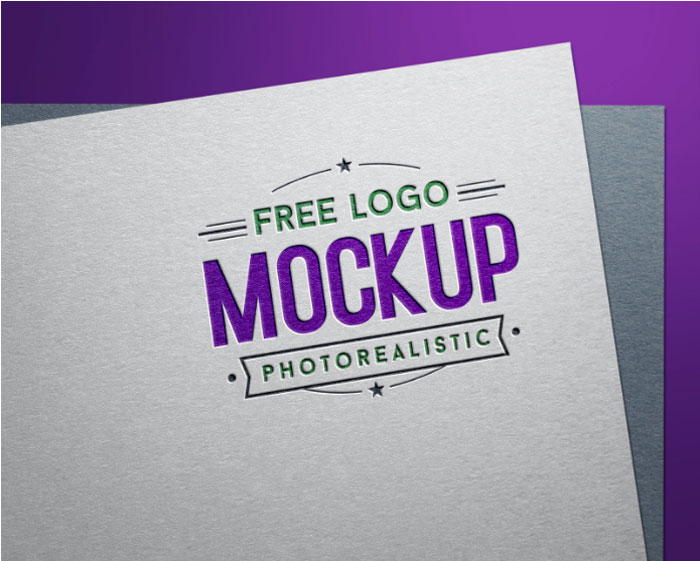 Free-Debossed-Color-Logo-De Logo mockup templates to download and use to present your logos