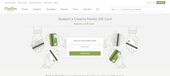 Redeem-a-Creative-Market-Gi Gifts for graphic designers – or what to offer your friends on Christmas