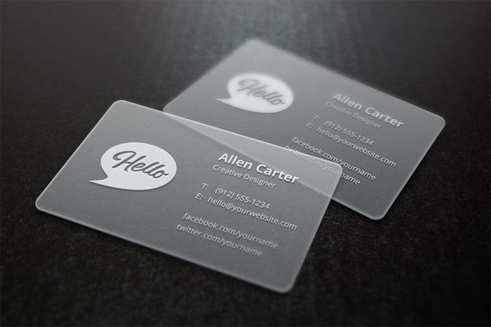 Translucent-Business-Cards- Business card mockup templates to use for presenting your designs