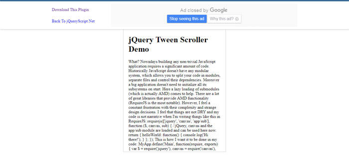 jQuery-Tween-Scroller-Demo jQuery Scrollbar plugins you should use