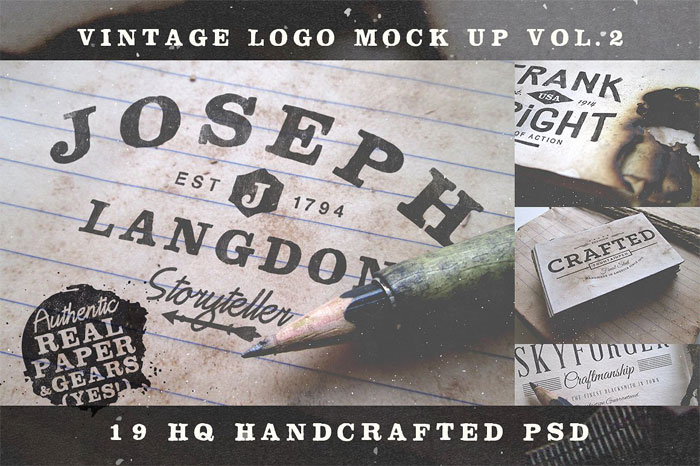 vintage-logo-mock-up-vol-2- Logo mockup templates to download and use to present your logos
