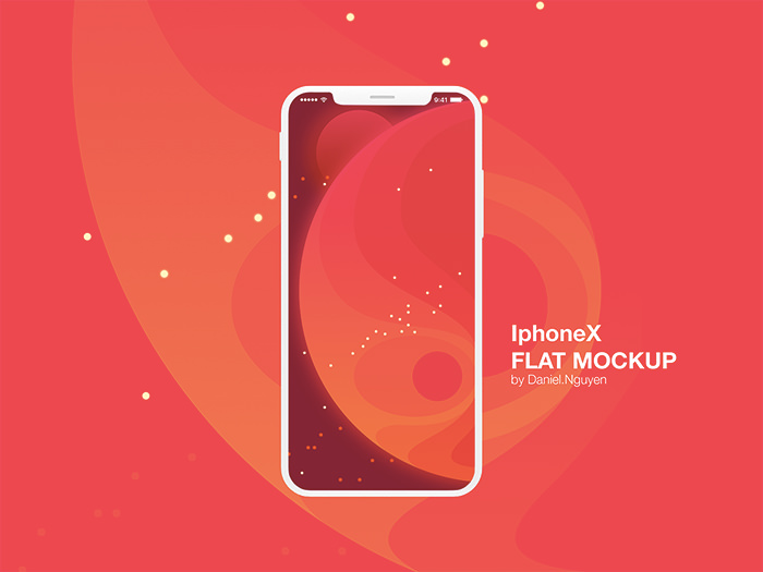 iphone-x-flat iPhone mockup templates to download for presenting your designs