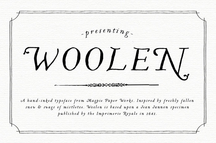 woolen-one--700x466 117 Free Christmas fonts to use for holiday projects