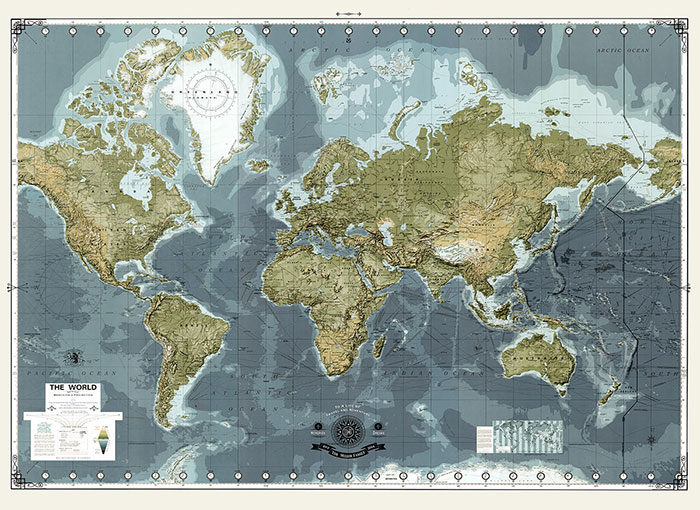 A-detailed-and-large-world-map-700x510 World Map Poster Examples For Passionate Travelers
