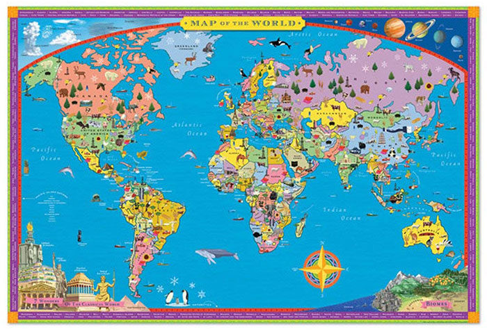 Eeboo-World-Map-700x481 World Map Poster Examples For Passionate Travelers